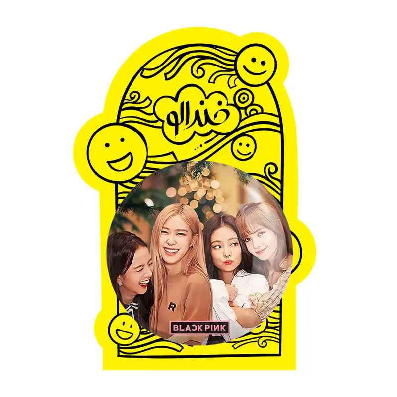 آینه جیبی خندالو مدل گروه بلک پینک Black Pink کد 2807