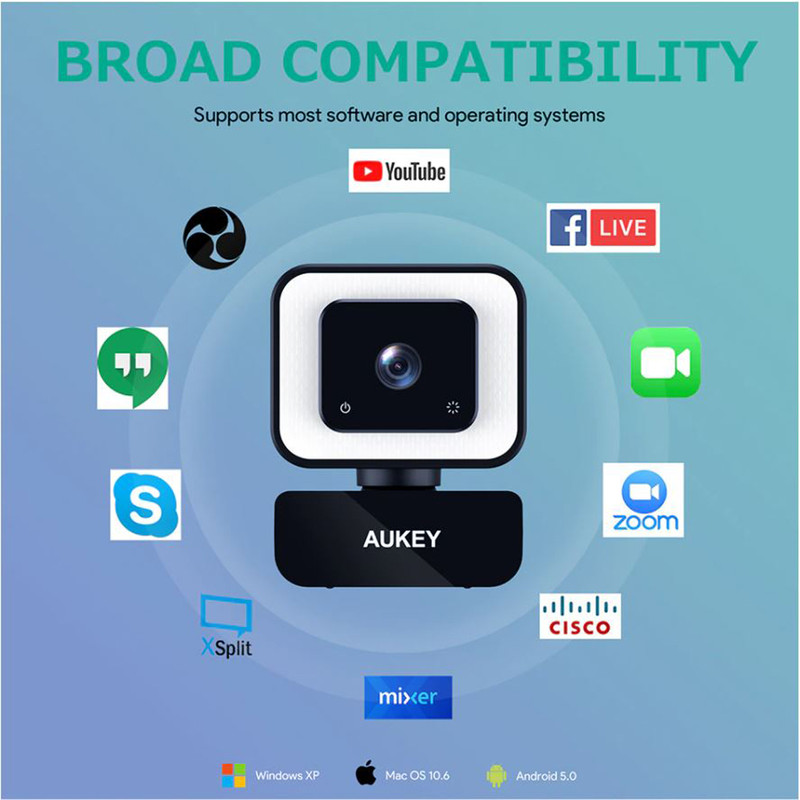 وب کم آکی مدل PC-LM6 FHD 1080p