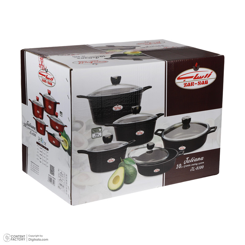 سرویس قابلمه 10 پارچه زرساب مدل جولیانا کد JL-8100