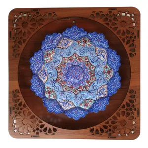 بشقاب میناکاری مسی مدل گل کد 19 d 