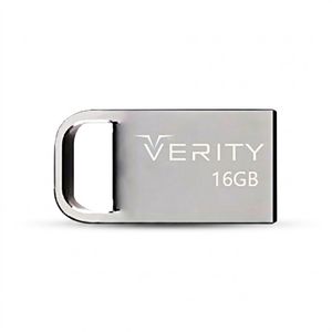فلش مموری وریتی مدل V813 ظرفیت 16 گیگابایت، رابط USB 2.0 Type-A، بدنه فلزی، طراحی بندانگشتی، سازگار با موبایل، تبلت، کامپیوتر و تلویزیون، سرعت انتقال 20 مگابایت بر ثانیه