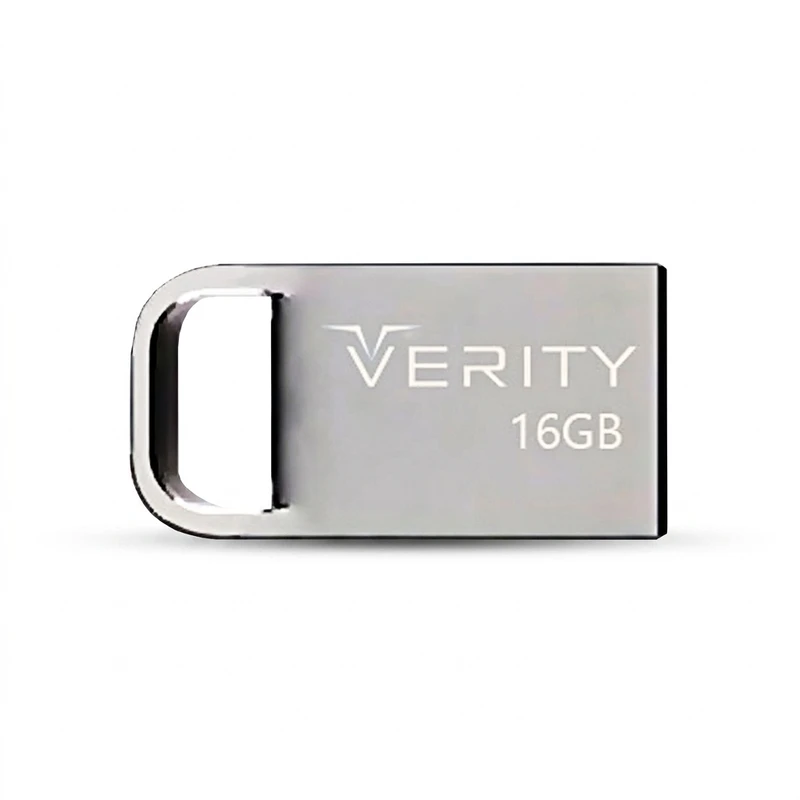 فلش مموری وریتی مدل V813 ظرفیت 16 گیگابایت، رابط USB 2.0 Type-A، بدنه فلزی، طراحی بندانگشتی، سازگار با موبایل، تبلت، کامپیوتر و تلویزیون، سرعت انتقال 20 مگابایت بر ثانیه