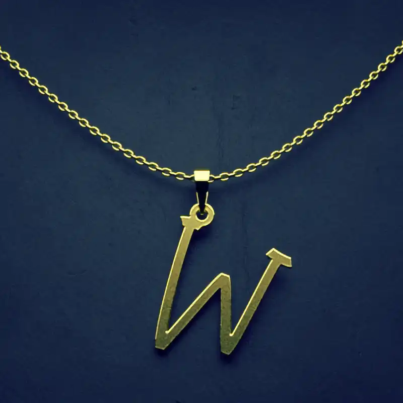 گردنبند طلا 18 عیار زنانه مدوپد مدل حرف W کد H3-1-1439