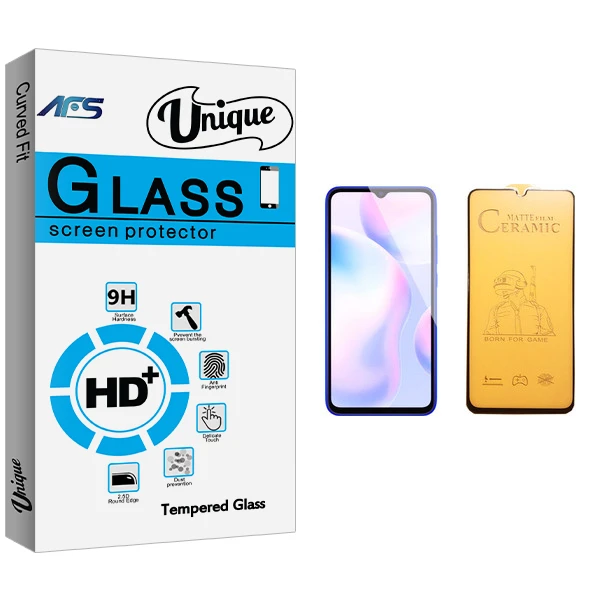 محافظ صفحه نمایش سرامیکی ای اف اس مدل Unique Glass مناسب برای گوشی موبایل شیائومی Redmi 9A