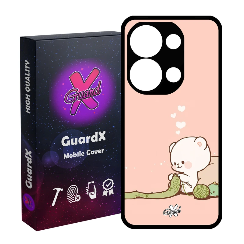 کاور گارد ایکس طرح خرس 2 مدل Glass10489 مناسب برای گوشی موبایل شیائومی Redmi Note 13 Pro 4G / Poco M6 Pro 4G