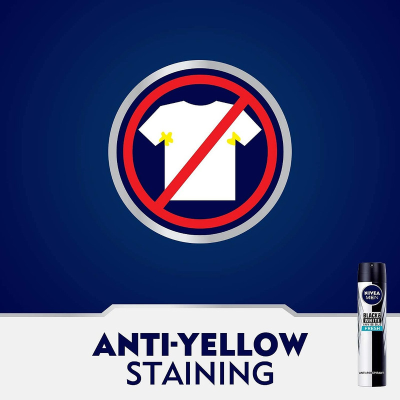 اسپری بدن مردانه نیوآ سری BLACK & WHITE INVISIBLE مدل FRESH حجم 200 میلی لیتر