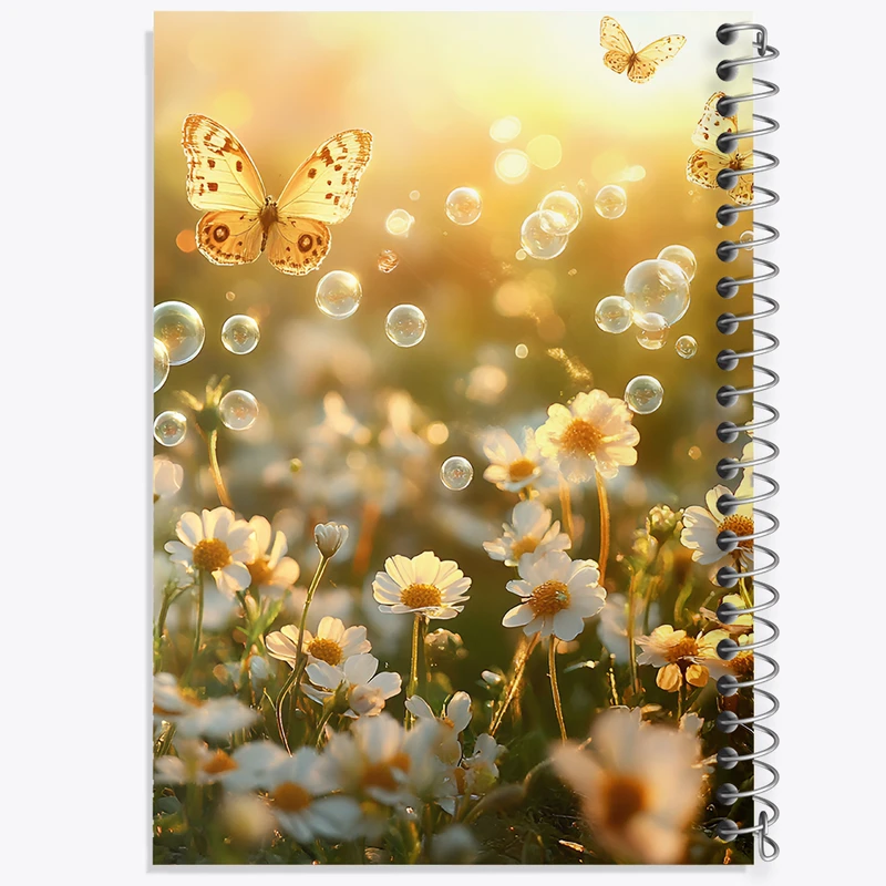 دفتر شطرنجی 50 برگ خندالو طرح گل و پروانه کد F5250