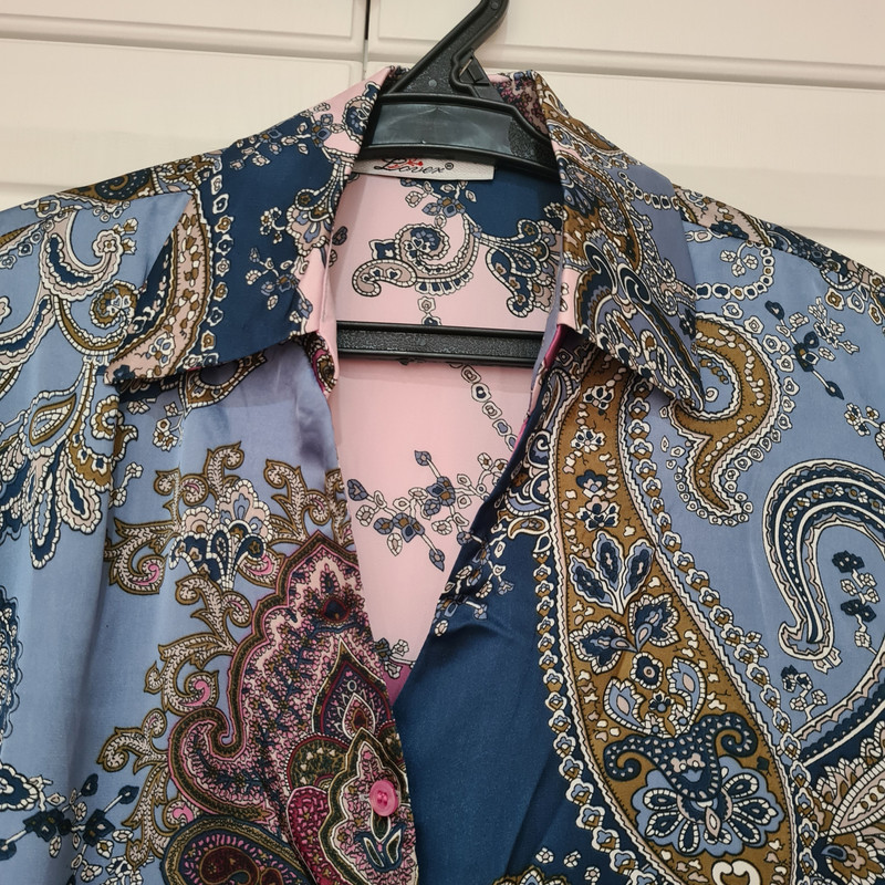 شومیز آستین بلند زنانه مدل پترن بته جقه کد ۷