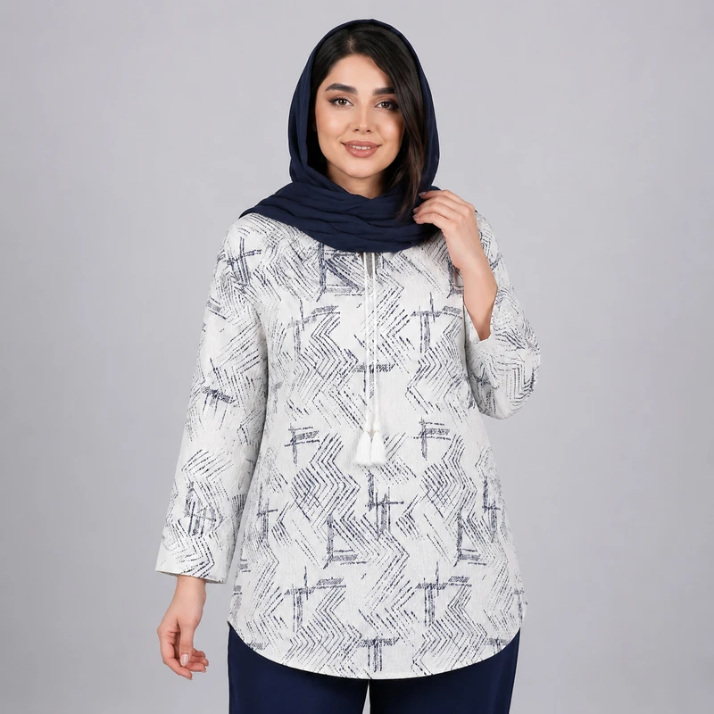 تونیک آستین سه ربع زنانه مدل سمن ناز
