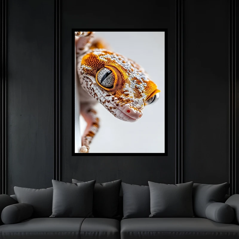 تابلو بکلیت طرح جانوران و حیوانات مارمولک و سوسمار مدل B-bu7200 فریم مشکی