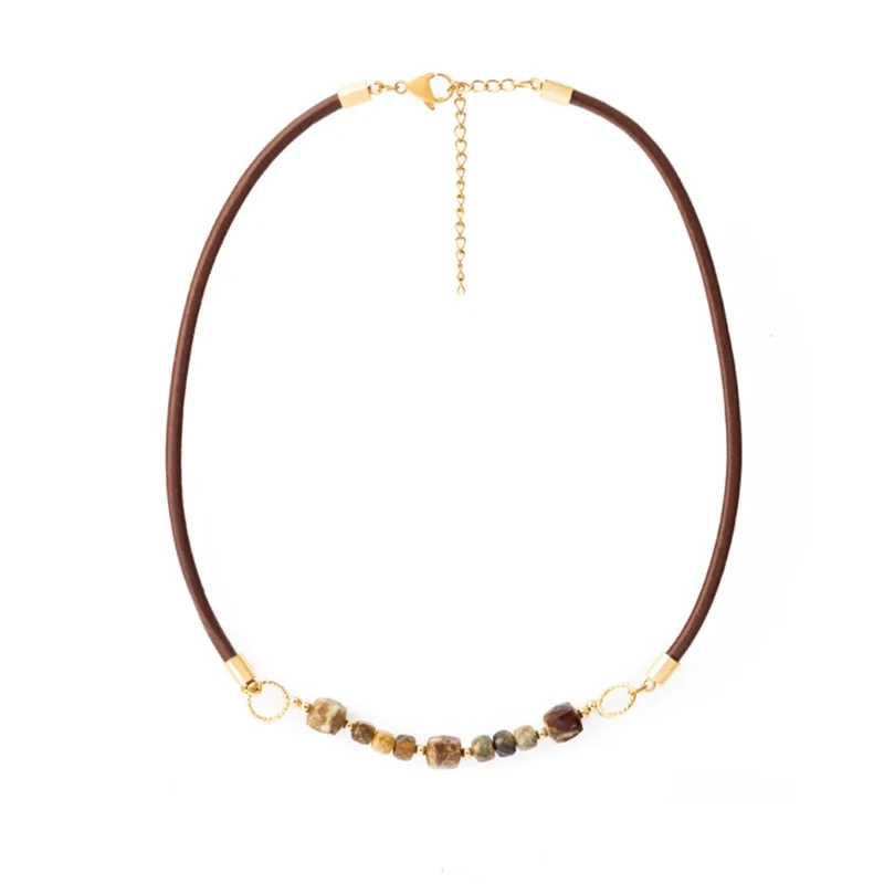 گردنبند زنانه الون مدل گرین گارنت آیلا