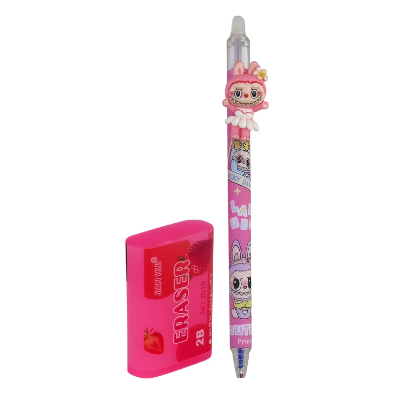 خودکار 0.5 میلی متری مدل labubu_004 به همراه پاک کن