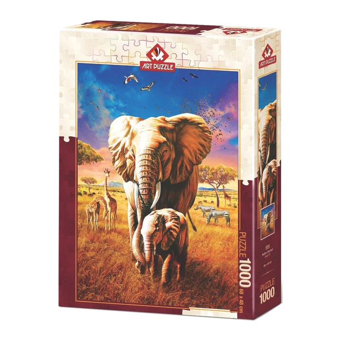 پازل 1000 تکه آرت پازل مدل Mother Elephant كد 5204