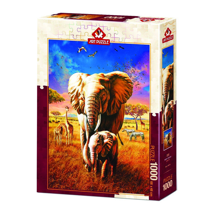 پازل 1000 تکه آرت پازل مدل Mother Elephant كد 5204
