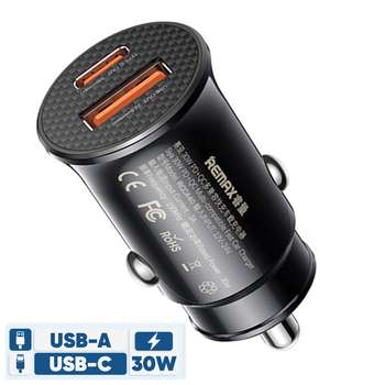 شارژر فندکی 30 وات دو پورت ریمکس مدل RCC440