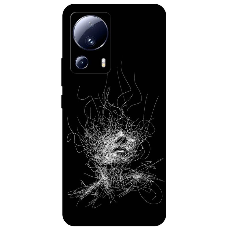 کاور مگافون طرح اسکچ صورت مدل 7423 مناسب برای گوشی موبایل شیائومی 13 Lite