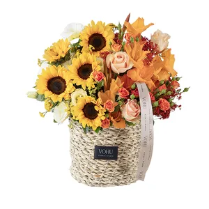 دسته گل لیسیانتوس، رز، گلایل، آفتابگردان طبیعی وهو کد VB100