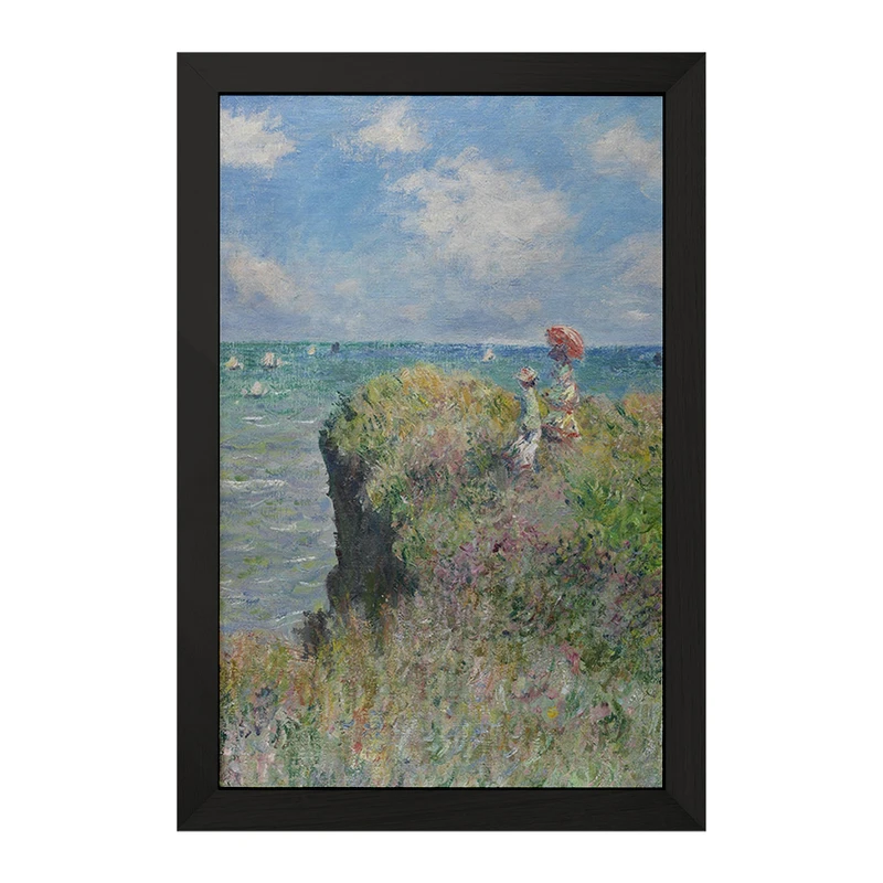 تابلو خندالو مدل گردش بر روی صخره‌های پورویل کلود مونه کد 36844