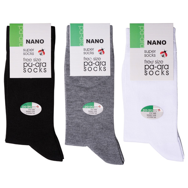 جوراب مردانه پاآرا مدل نانو 30 کد 1003 مجموعه 3 عددی