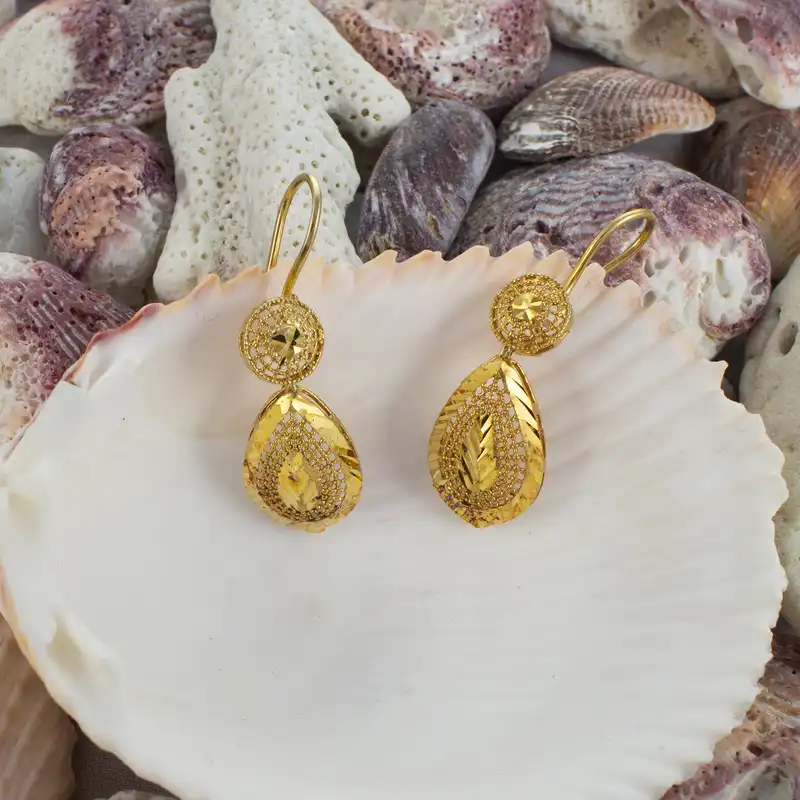 گوشواره نقره زنانه مدل اشک  AMT-G014