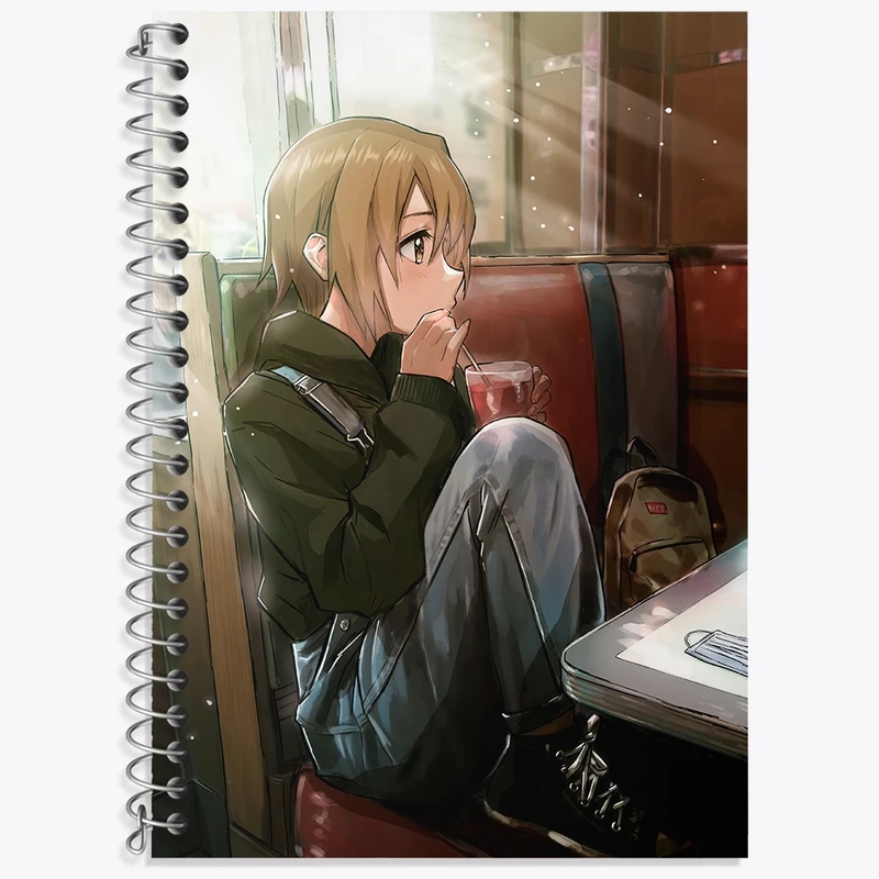 دفتر زبان 50 برگ خندالو مدل دو خط طرح ریتسو انیمه كي اون کد 34185