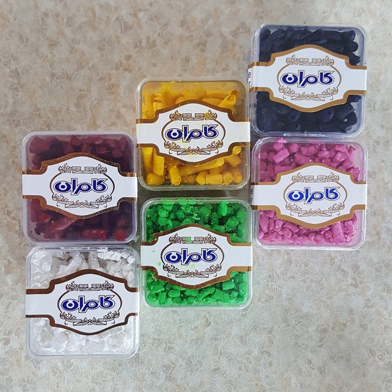 رنگ تزیین شمع کامران کد 01  بسته 6 عددی