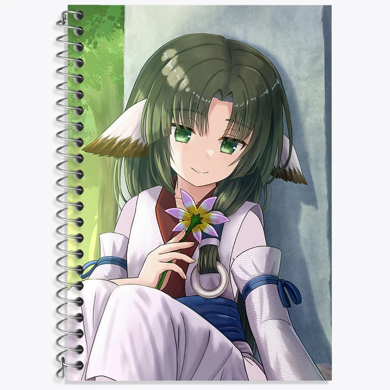 دفتر زبان 50 برگ خندالو مدل سه خط طرح بازی Utawarerumono کد 35370