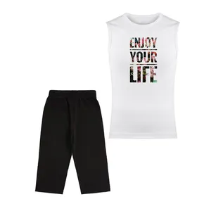 ست تاپ و شلوارک مردانه مدل TAPM18 طرح نوشته