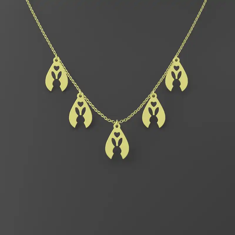 گردنبند طلا 18 عیار زنانه مدوپد مدل خرگوش کد RNA10717