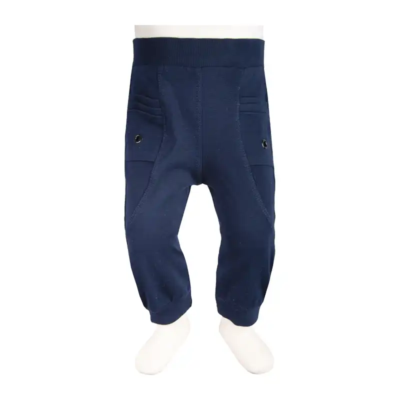 شلوار نوزادی آدمک مدل جیبدار کد 280004 رنگ سرمه ای