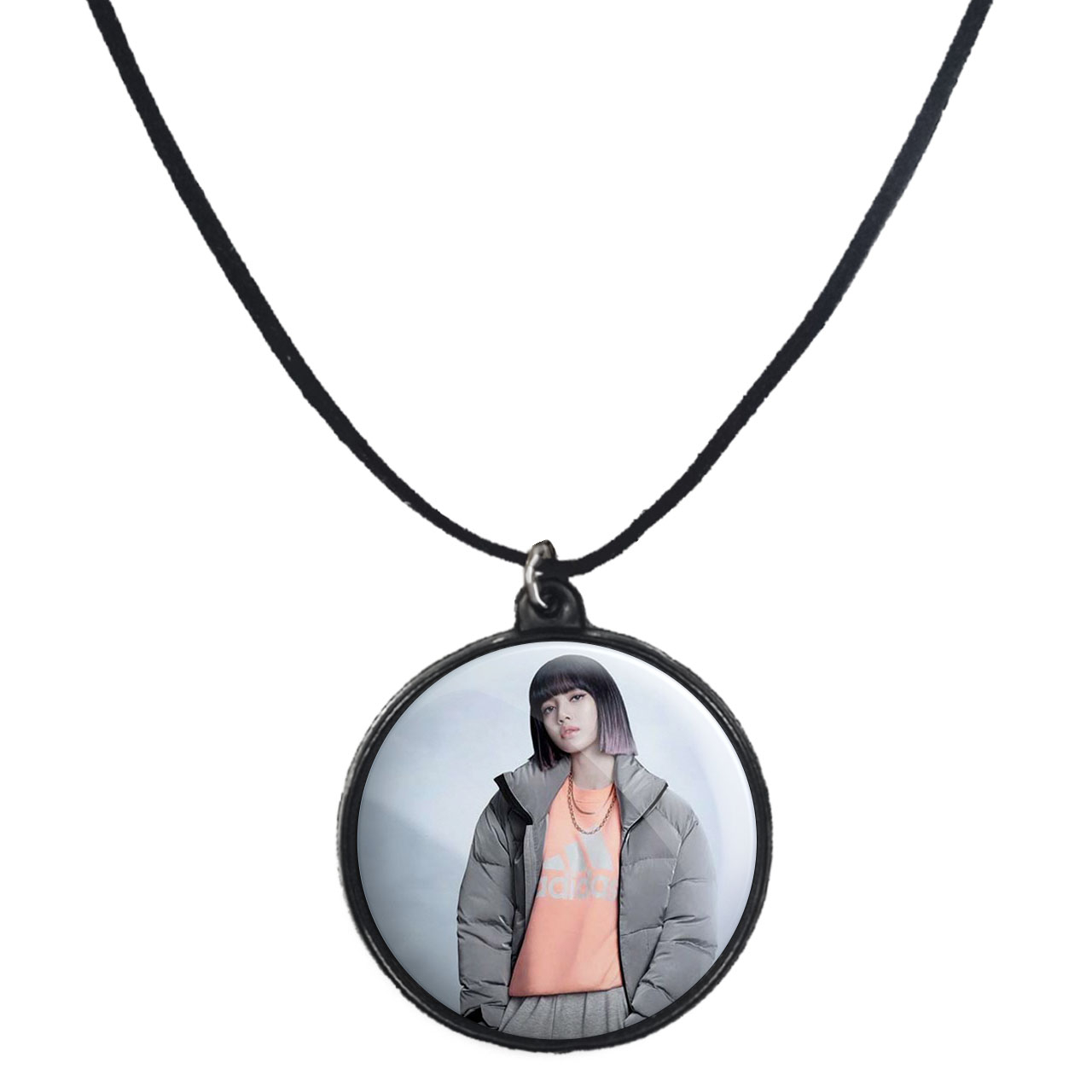 گردنبند پرمانه طرح بلک پینک کد pmb.6731 مدل دو طرفه