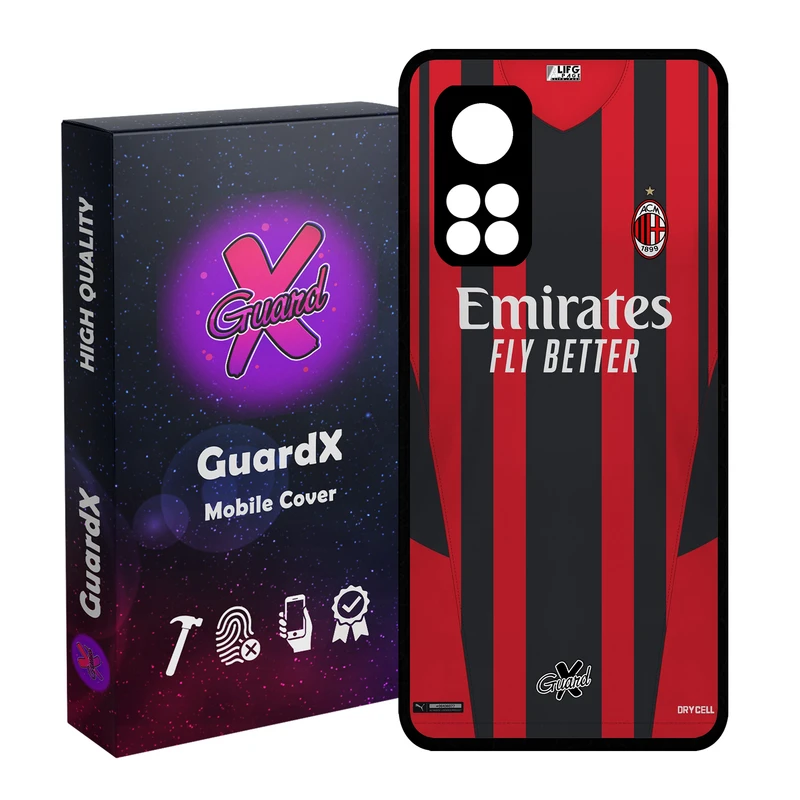 کاور گارد ایکس طرح AC Milan مدل Glass10399 مناسب برای گوشی موبایل شیائومی Mi 10T / Mi 10T Pro
