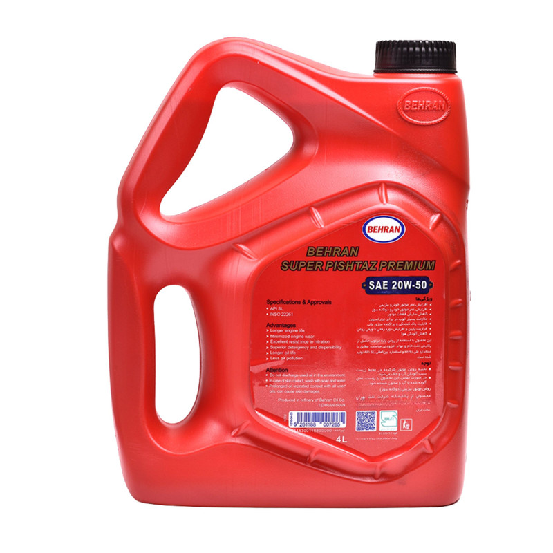 روغن موتور خودرو بنزینی بهران مدل SAE 20W-50 حجم 4 لیتر