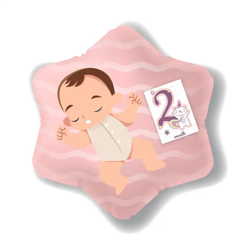 کارت پستال مدل ماهگرد نوزاد مدل یونیکورن مجموعه 12 عددی