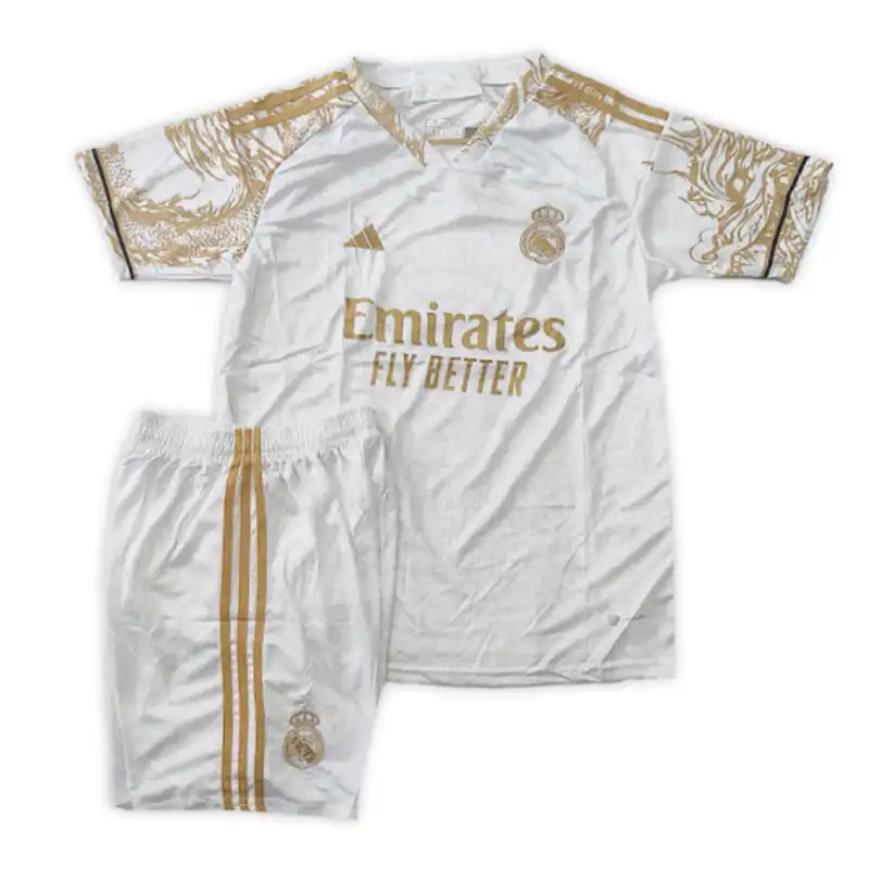 ست تیشرت و شلوارک ورزشی مردانه مدل رئال مادرید Wconcept 2024