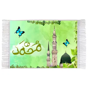 فرش ماشینی دیوارکوب اطلس آبی مدل محمد کد T4076