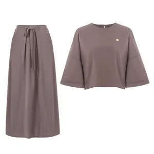 ست بلوز و دامن زنانه بنیس مدل لیزا رنگ خاکستری