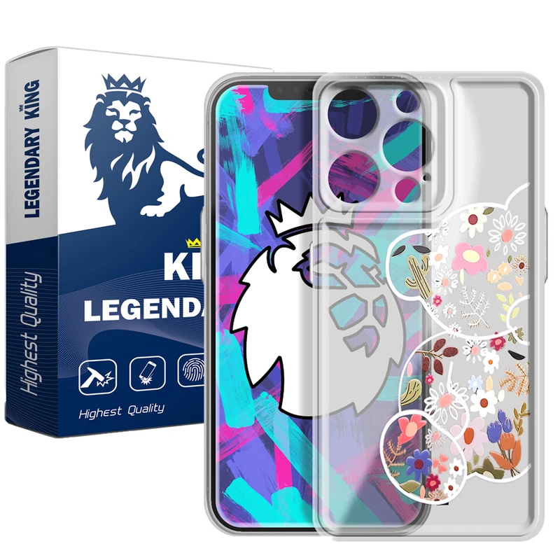  کاور  لجندری کینگ مدل خرس گل گلی مناسب برای گوشی موبایل اپل IPhone 12 pro Max