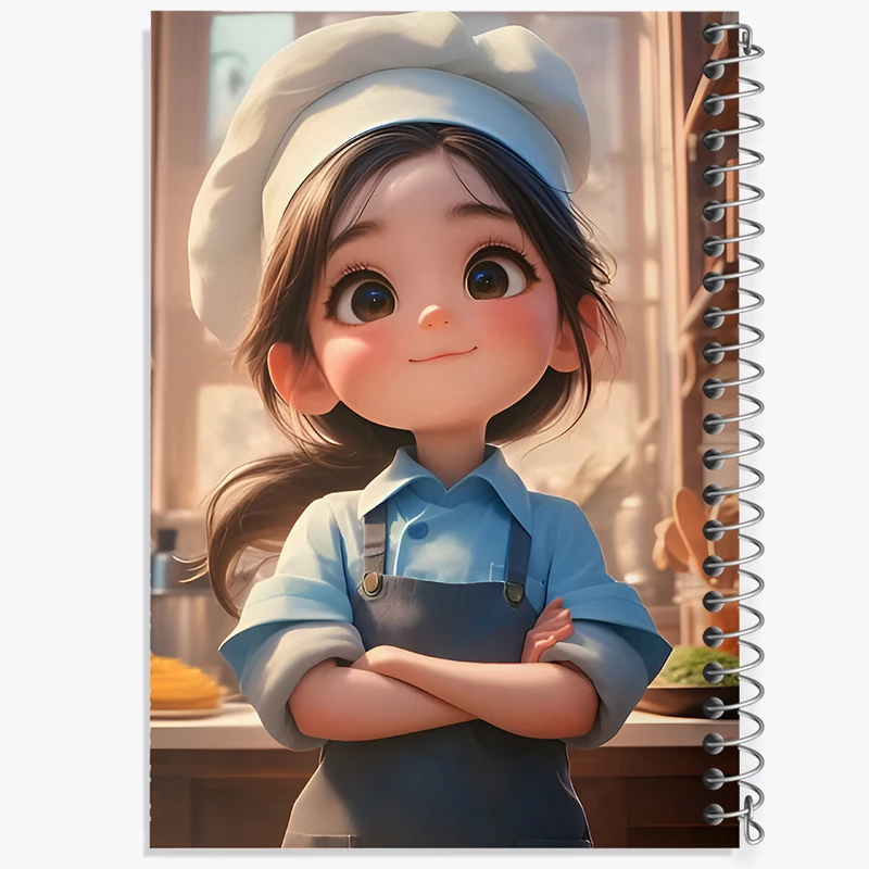 دفتر مشق 50 برگ خندالو طرح دختر آشپز کد F7259