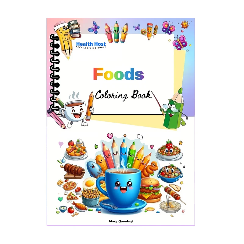 کتاب رنگ‌آمیزی Foods Coloring Book اثر مریم قره‌داغی انتشارات  میزبان سلامتی