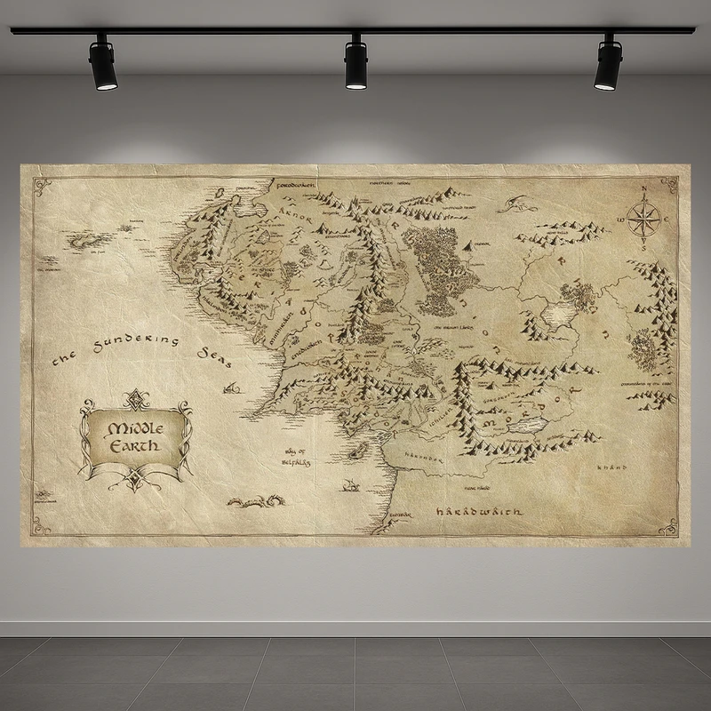 پوستر طرح ارباب حلقه ها مدل نقشه سرزمین میانه کد AR3060662