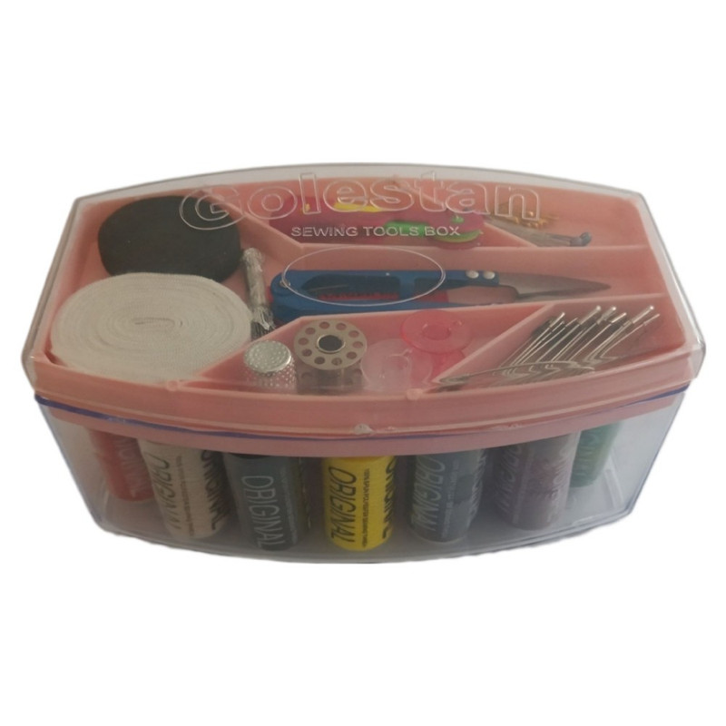 جعبه نخ و سوزن خیاطی کد ۱ مجموعه 80 عددی