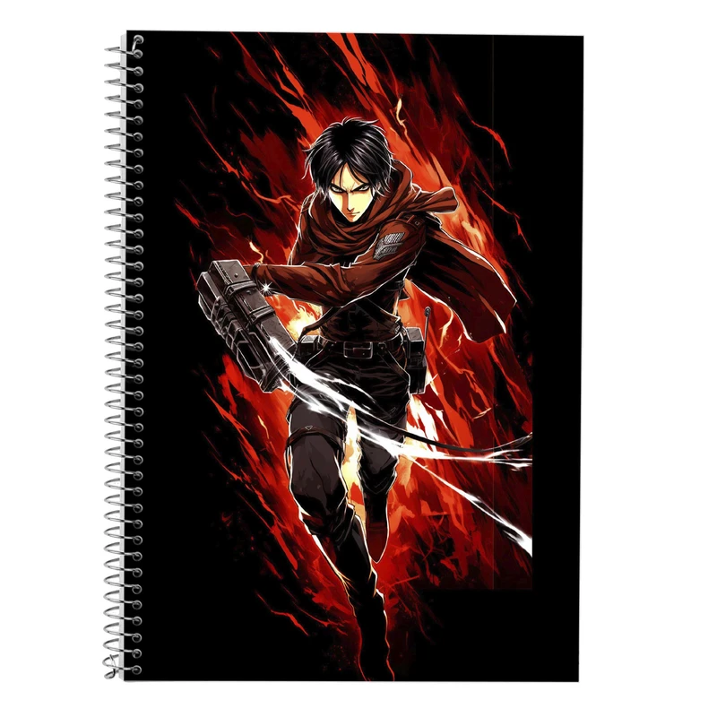 دفتر زبان 50 برگ مدوپد مدل دوخط طرح Attack on Titan کد DF10387