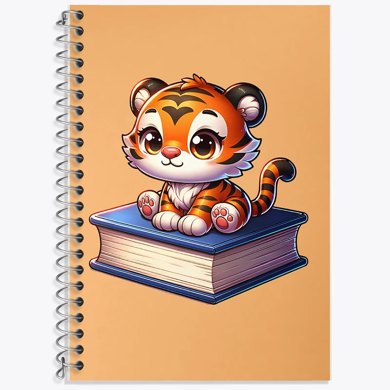 دفتر زبان 50 برگ خندالو مدل سه خط طرح ببر بامزه کد F7739