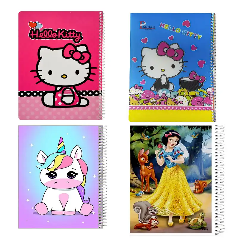 دفتر نقاشی 50 برگ مدل حاشیه دار طرح دخترانه مجموعه 4 عددی