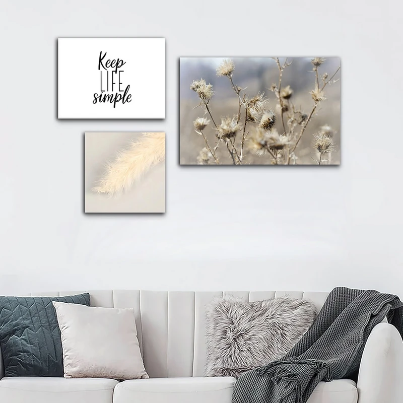 تابلو شاسی بکلیت طرح طبیعت و جمله انگیزشی مدل SH-823 مجموعه 3 عددی