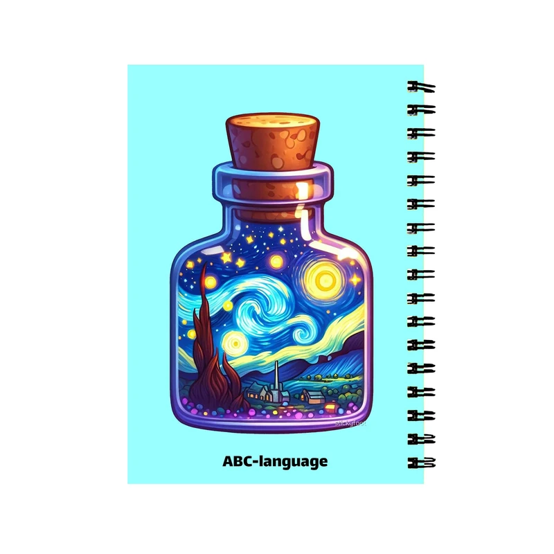 دفتر زبان 60 برگ مدل شب پر ستاره کد 0214