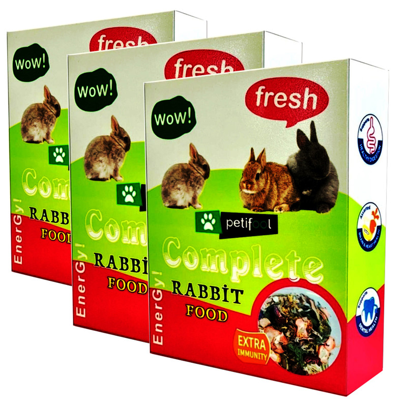 غذای خرگوش پتی فول کد PR750 وزن 750 گرم بسته 3 عددی