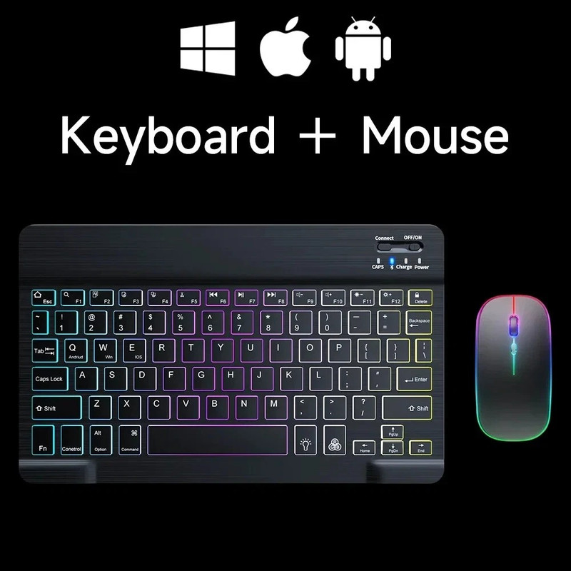 کیبورد و ماوس بلوتوثی مدل RGB 7 Colors