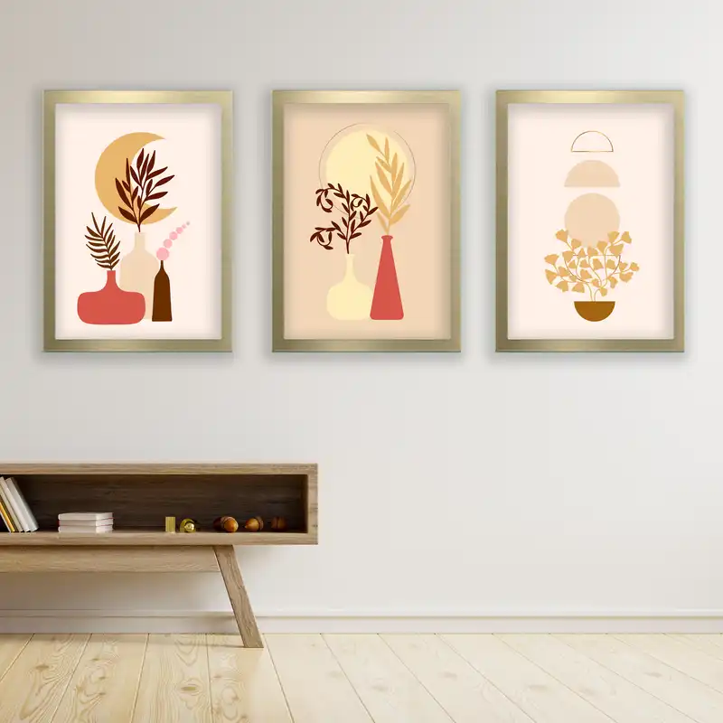 تابلو مدل مینیمال دکوراتیو کد LA-G3031 مجموعه 3 عددی